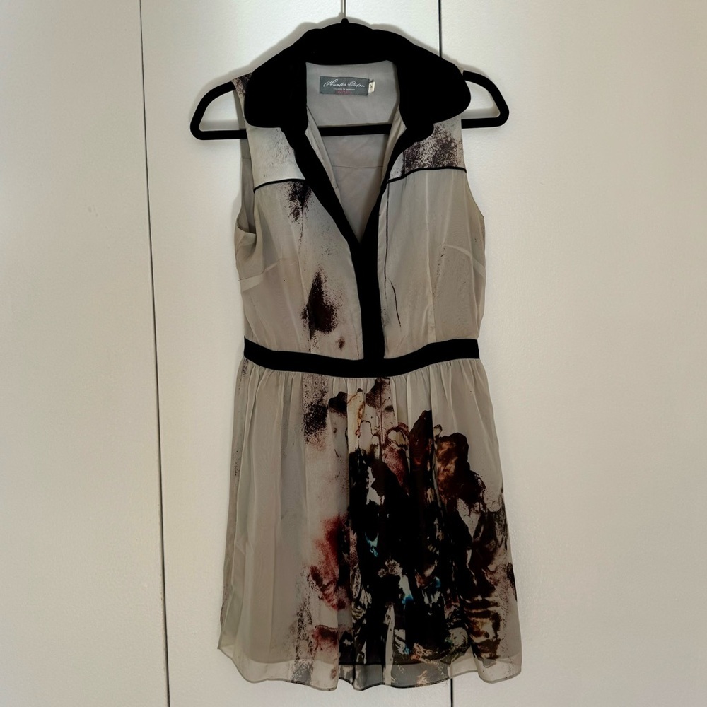 Hunter Dixon Anthropologie Collared Sleeveless Dress with Patterns